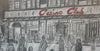 "Waiting at the Casino Club" - Original pencil sketch with acrylic paint addition. Size, 21 cm wide by 13 cm tall.