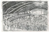 "All Nighter at the Casino" - An original pencil sketch of the packed dance floor at the Casino. 31 cm by 24.5 cm.