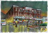 "Casino Club Before An All Nighter" - Original Water Colour Painting by Neil Thompson. Size - 35 cm wide by 25 cm tall.