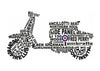 "Lambretta Scooter" - A print on gloss photo paper, matt black mounted and framed.