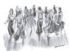 "A Northern Soul Dance Floor, Pencil Sketch" - An original pencil sketch of a Northern Soul Dance Floor. 28 cm by 20 cm.