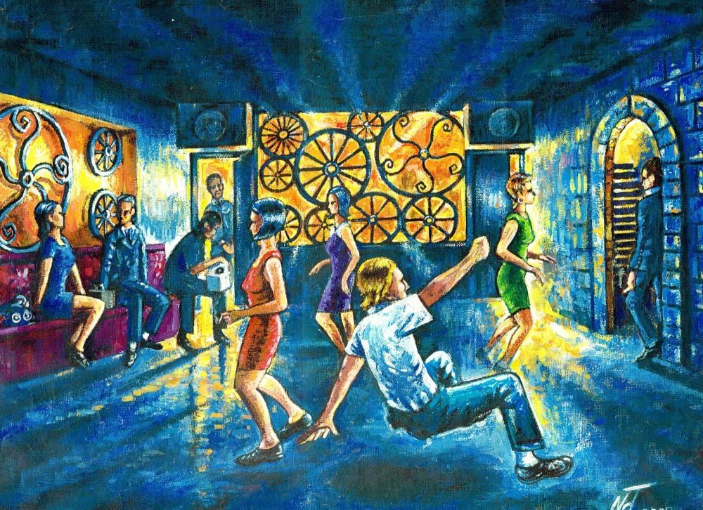 Six greeting cards, Northern Soul Dancers, Part 2. Six different designs, each card measures 7 inches by 5 inches, with envelopes.