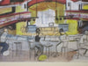 「1973年9月23日 準備1」 - ニール・トンプソンによる原画水彩画、台紙貼付・額装済み。