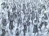 "Floor Filler, Preparatory Pencil Sketch" - An original pencil sketch of Northern Soul dancers