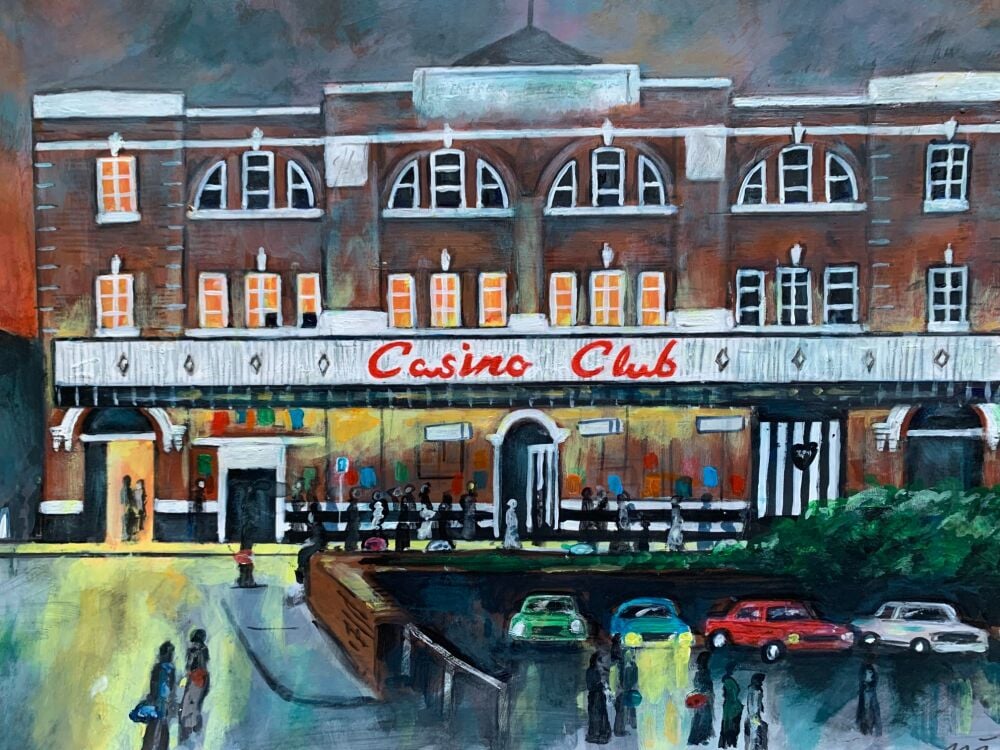 "Casino Nights, Part II" - Original Acrylic Painting by Neil Thompson. Size - 40 cm wide by 28 cm tall.