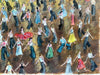"Floor Filler at 1 am" - An original water colour painting of Northern Soul dancers at an all nighter. 28 cm by 20 cm.
