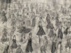 "Out on the Floor at the Casino" - An original pencil sketch of the packed dance floor at Wigan Casino