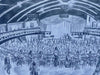 "Move On Up Preparatory Pencil Sketch" - An original pencil sketch on art paper looking down on to the dance floor at Wigan Casino.