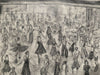 "Out on the Floor at the Casino" - An original pencil sketch of the packed dance floor at Wigan Casino