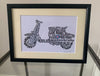 "Lambretta Scooter" A signed limited edition print, cream mounted, backed and framed.