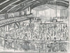 "All Nighter at the Casino" - An original pencil sketch of the packed dance floor at the Casino. 31 cm by 24.5 cm.