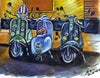 "Scooters at The Wheel" - A signed limited edition print. Three different size of print available.