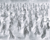 "A Northern Soul Dance Floor" - An original pencil sketch of the packed Northern Soul Dance Floor. 30 cm by 17 cm.
