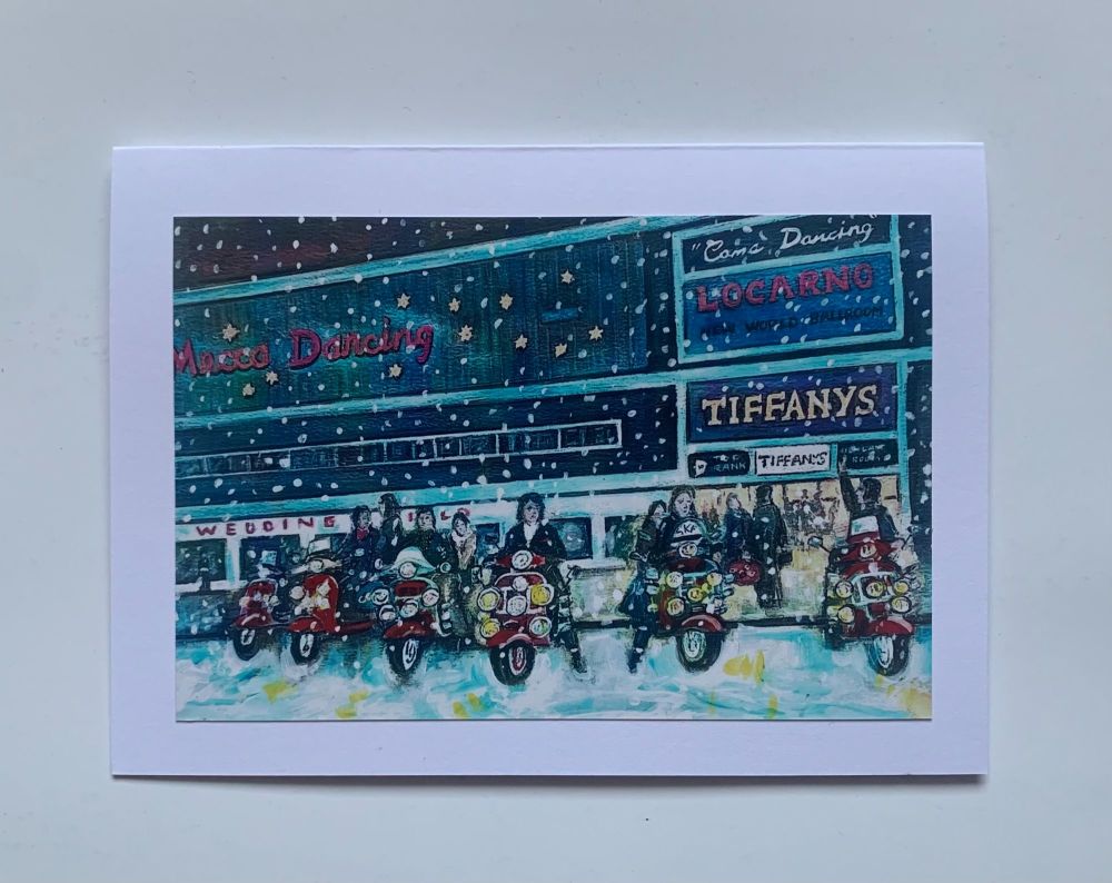 「クリスマス・ブラックプール・メッカ」 - ハンドメイドのメッカ・クリスマスカード4枚。カードは各7インチ×5インチ（画像は6インチ×4インチ）、封筒付き。