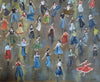"Northern Soul Dancers" - An original oil painting on canvas of a packed Northern Soul dance floor. Size : 16 inches by 12 inches.