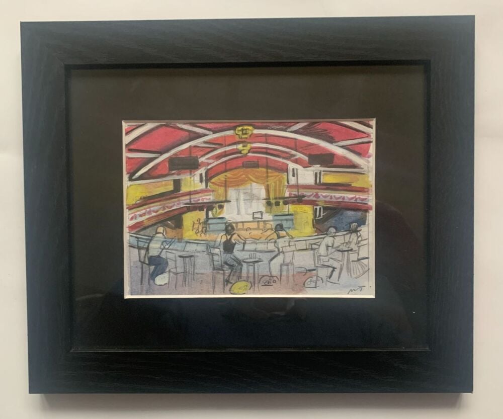「1973年9月23日 準備1」 - ニール・トンプソンによる原画水彩画、台紙貼付・額装済み。