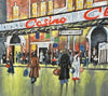"Outside the Casino Club II" - Original Oil Painting by Neil Thompson. Size - 28 cm wide by 19 cm tall.