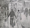 "Anticipation, Prep Pencil Sketch" - Original pencil sketch, mounted and framed.