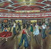 "Dancers at Wigan Casino" - An original oil painting of dancers out on the floor at the Casino. 12 x 12 inches.