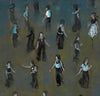 "A Little Togetherness, Prep 2"- An original acrylic painting of a Northern Soul dance floor. 22 cm by 21 cm.