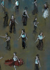 "A Little Togetherness, Prep 2"- An original acrylic painting of a Northern Soul dance floor. 22 cm by 21 cm.