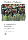 "Outside the Casino Club II" - Original Oil Painting by Neil Thompson. Size - 28 cm wide by 19 cm tall.