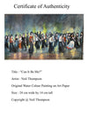 "Can It Be Me?" -  An original water colour painting by Neil Thompson. Size 24 cm wide by 14  cm tall.
