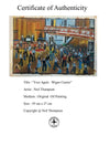 "Ever Again : Wigan Casino" - An original oil painting looking down on to the dance floor at the Casino. 39 cm by 27 cm.