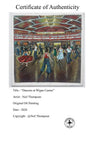 "Dancers at Wigan Casino" - An original oil painting of dancers out on the floor at the Casino. 12 x 12 inches.