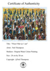 "Floor Filler at 1 am" - An original water colour painting of Northern Soul dancers at an all nighter. 28 cm by 20 cm.