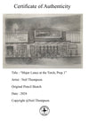 "Major Lance at the Torch, Prep 1" - An original pencil sketch by Neil Thompson. 37 cm by 23 cm.