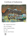 "Outside the Casino Club I" - Original Oil Painting by Neil Thompson. Size - 27 cm wide by 19 cm tall.