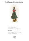 "Northern Soul Girl" - Original water colour painting, 26 cm by 12 cm.