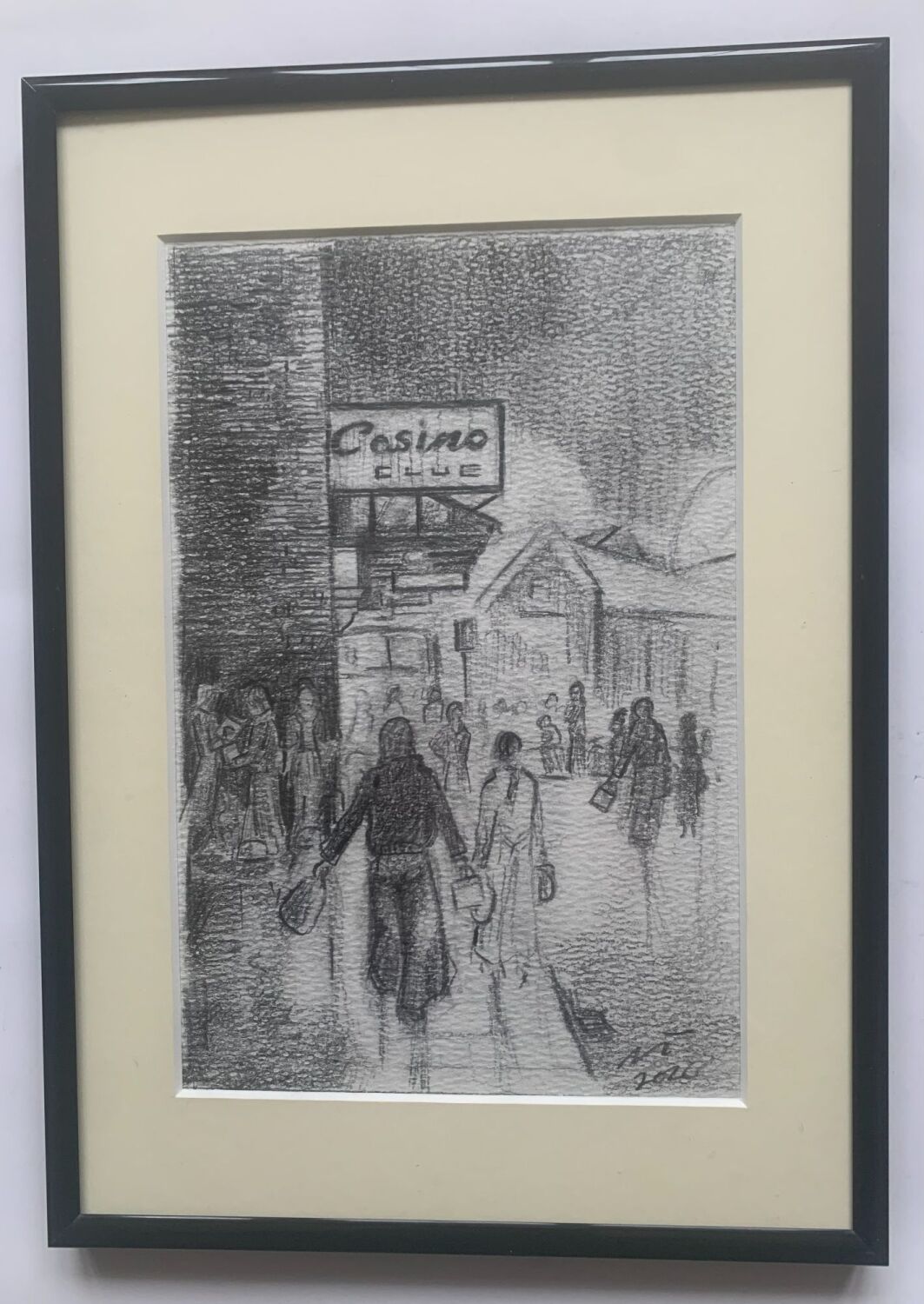 "Anticipation, Prep Pencil Sketch" - Original pencil sketch, mounted and framed.