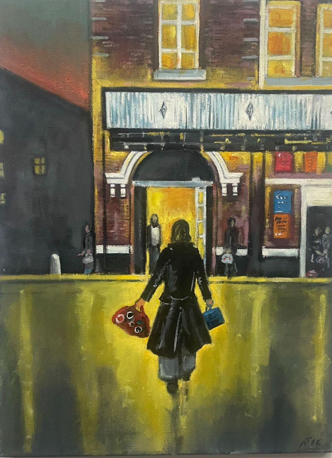 "Looking For You" - Original oil painting on canvas, size - 40 cm tall by 30 cm wide.