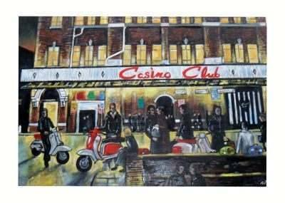 "Scooters at the Casino" - A signed limited edition print, two different sizes of print available.
