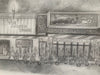 "Major Lance at the Torch, Prep 1" - An original pencil sketch by Neil Thompson. 37 cm by 23 cm.