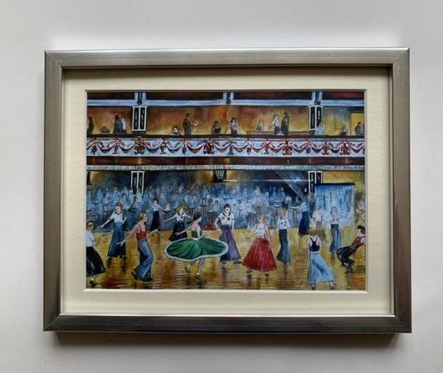 "I Go to Pieces" - Mounted and Framed (Silver Frame). Overall size 9.4 cm wide by 7.4 cm tall.