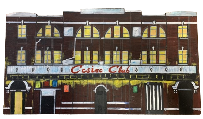 "Casino Club" - Original Oil Painting by Neil Thompson on Art Board.