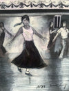 "The Girl at the Casino" - An original water colour painting of a girl dancing at the Casino. 17 cm by 13 cm.
