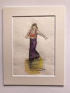 "Detroit Spinner, Prep 1" - Original water colour painting, mounted and backed ready for framing. Overall size 23 cm tall by 18 cm wide.