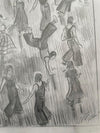 "Moving in the Groove, Prep" - An original pencil sketch of a packed Northern Soul dance floor. Size : 31cm by 31cm.