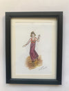 "Sole Northern Soul Dancer, Part 2" - Original water colour painting of a boy on a Northern Soul dance floor, mounted and framed.