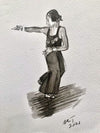 Four Northern Soul Sumi-e Black Ink Brush Paintings (Part V). Each painting measures 17 cm tall by 10 cm wide.