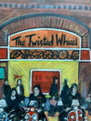 "Scooters at the Wheel III" - Original oil painting, size - 28 cm tall by 21 cm wide.