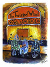 "Scooters at the Wheel" - Mounted and framed. Overall size, 9.4 inches tall by 7.4 inches wide.