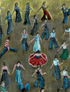 "Everybody Dance Now, Part II" - An original acrylic painting of a packed Northern Soul dance floor. Size : 42 cm by 30 cm.