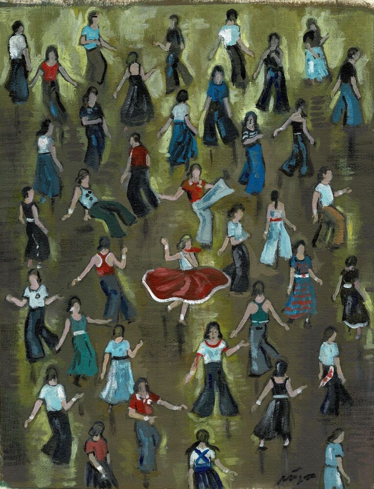 "Interpretations - Northern Soul Dancers" - Original oil painting on canvas artboard.