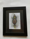 "SKF Scooter Boy, Framed" - Original coloured pencil sketch of a Mod on a fully loaded scooter, mounted and framed.