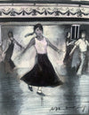 "The Girl at the Casino" - An original water colour painting of a girl dancing at the Casino. 17 cm by 13 cm.